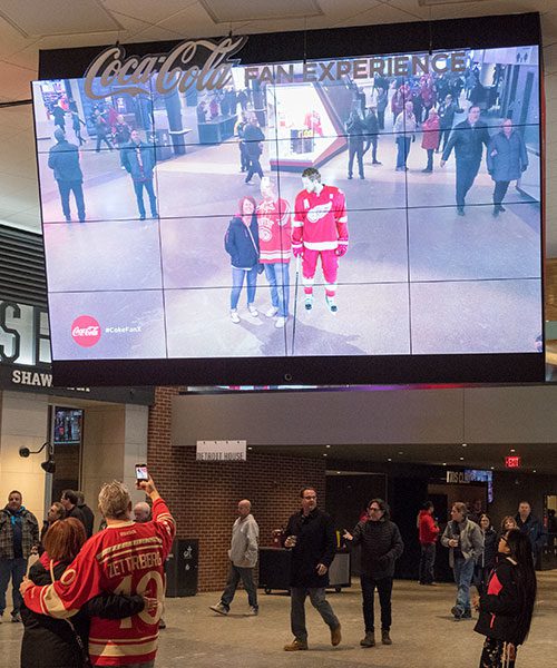 The retail design at the Detroit Pistons & Detroit Red Wings Team Store.