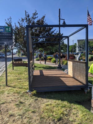 Expedition Blue being constructed on Cape Cod