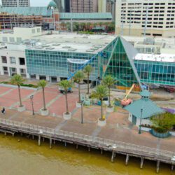 Drone image of Audubon Aquarium and Audubon Insectarium. March 29, 2023