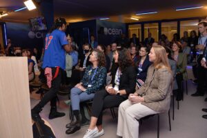 AY Young performs to a large crowd at the Ocean Pavilion