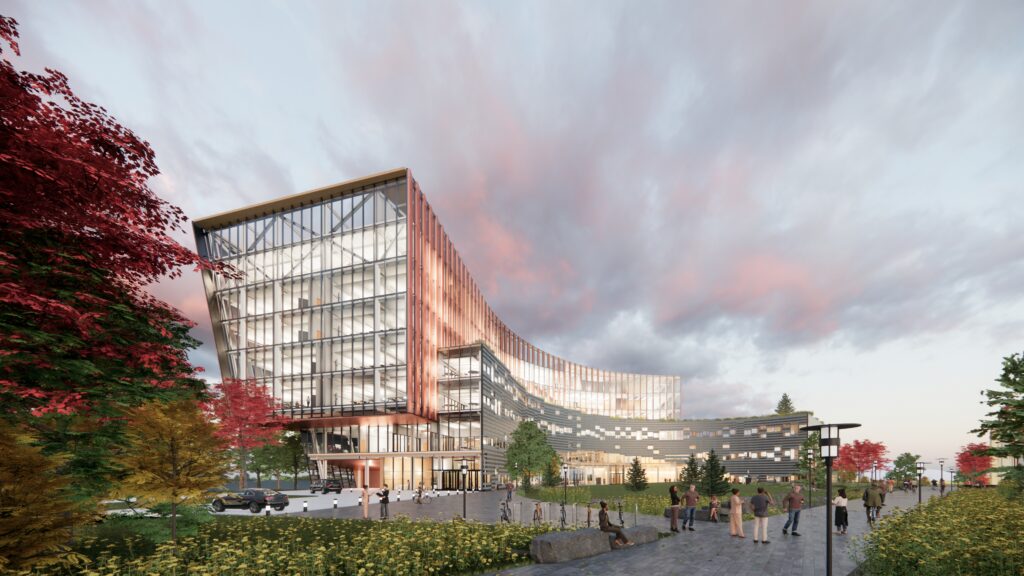 Rendering of Northeastern University's Roux Institute in Portland, Maine. 